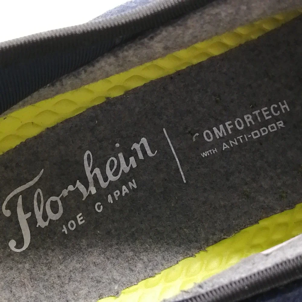 Florsheim Shoes Mens Sneaker Navy Blue Quilted Low Wedge Heel Round Toe 11.5